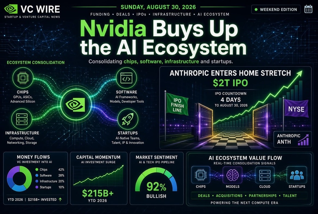 Startup- und Venture-Capital-News - Sonntag, 30. August 2026: Nvidia erwirbt das AI-Ökosystem, Anthropic steht kurz vor dem IPO von 2 Billionen USD
