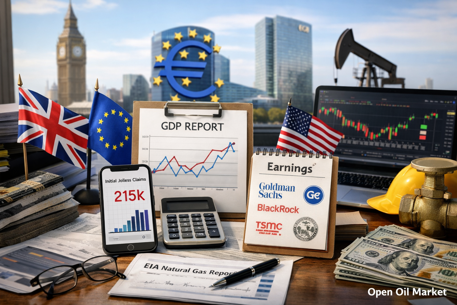 Wirtschaftliche Ereignisse und Unternehmensberichte - Donnerstag, 15. Januar 2026: BIP Großbritannien, EZB-Bulletin, Arbeitslosenansprüche