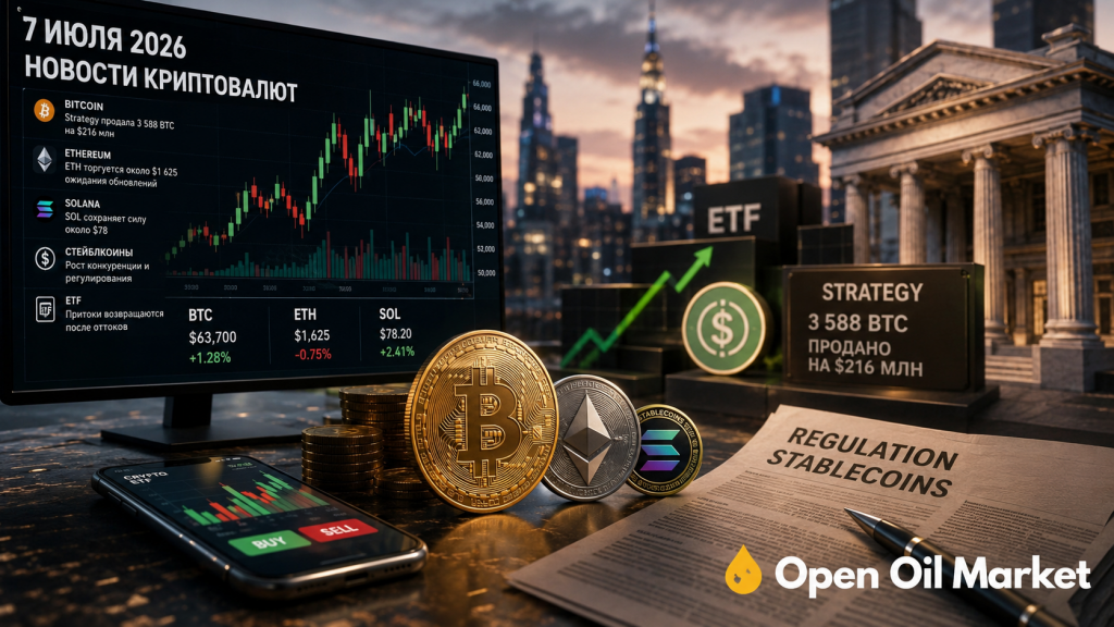 Nachrichten über Kryptowährungen am 7. Juli 2026: Bitcoin, ETFs, Strategie, Ethereum, Solana und Stablecoins