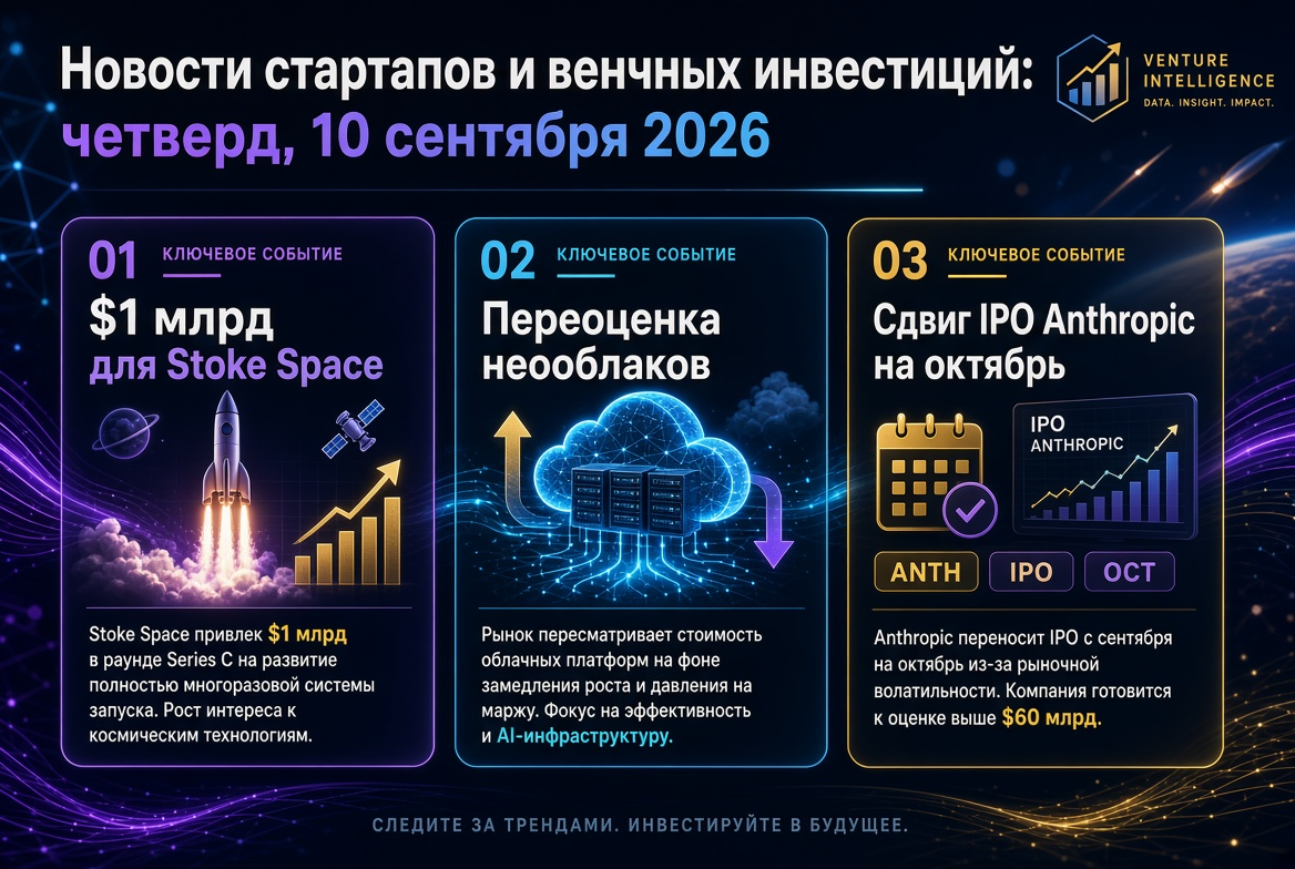 Neuigkeiten über Startups und Venture Capital: Donnerstag, 10. September 2026 — 1 Milliarde US-Dollar für Stoke Space, Neubeurteilung der Nebelclouds und Verschiebung des IPO von Anthropic auf Oktober