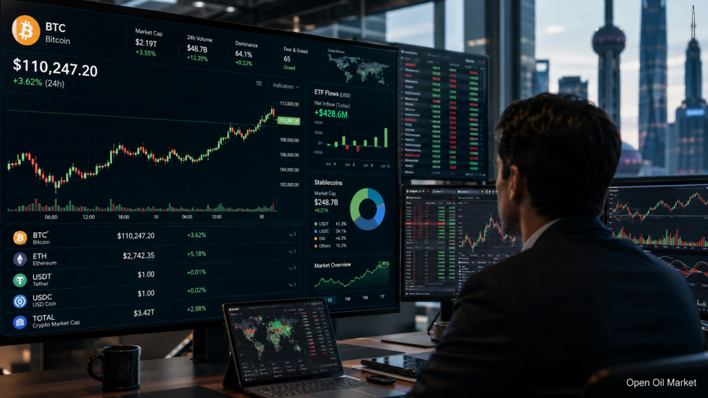 Neuigkeiten über Kryptowährungen, Mittwoch, 10. Juni 2026: Bitcoin prüft die Marktfähigkeit, während Stablecoins und ETFs den Ton für Investoren angeben.