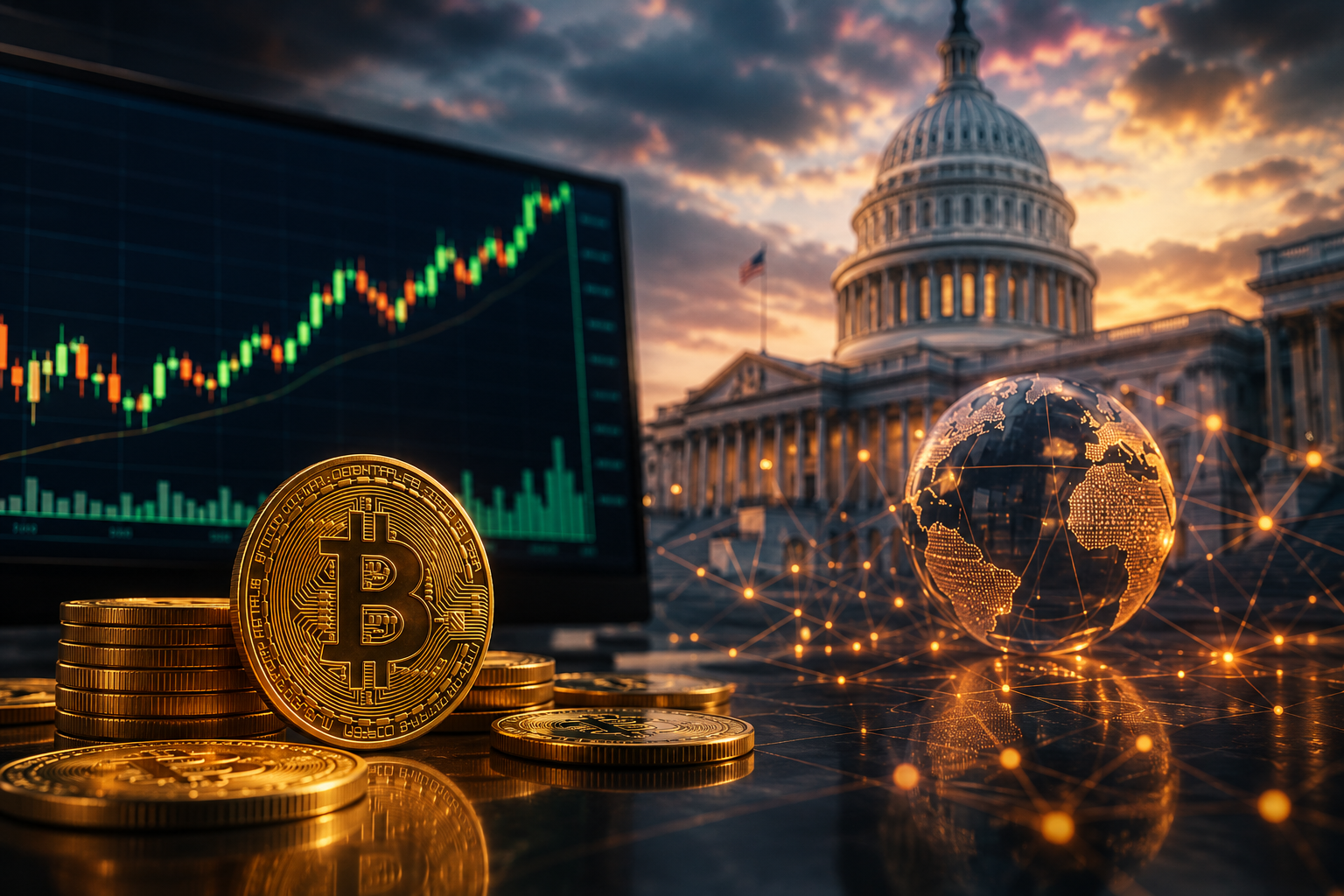 Neuigkeiten über Kryptowährungen: Donnerstag, 6. August 2026 - Bitcoin über 64.000 $, US-Senat bringt CLARITY Act zur entscheidenden Abstimmung