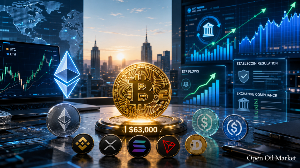Kryptowährungsmarkt am 10. Juli 2026: Bitcoin bei 63.000 $, Ethereum, Top 10 Kryptowährungen, ETF und Stablecoins