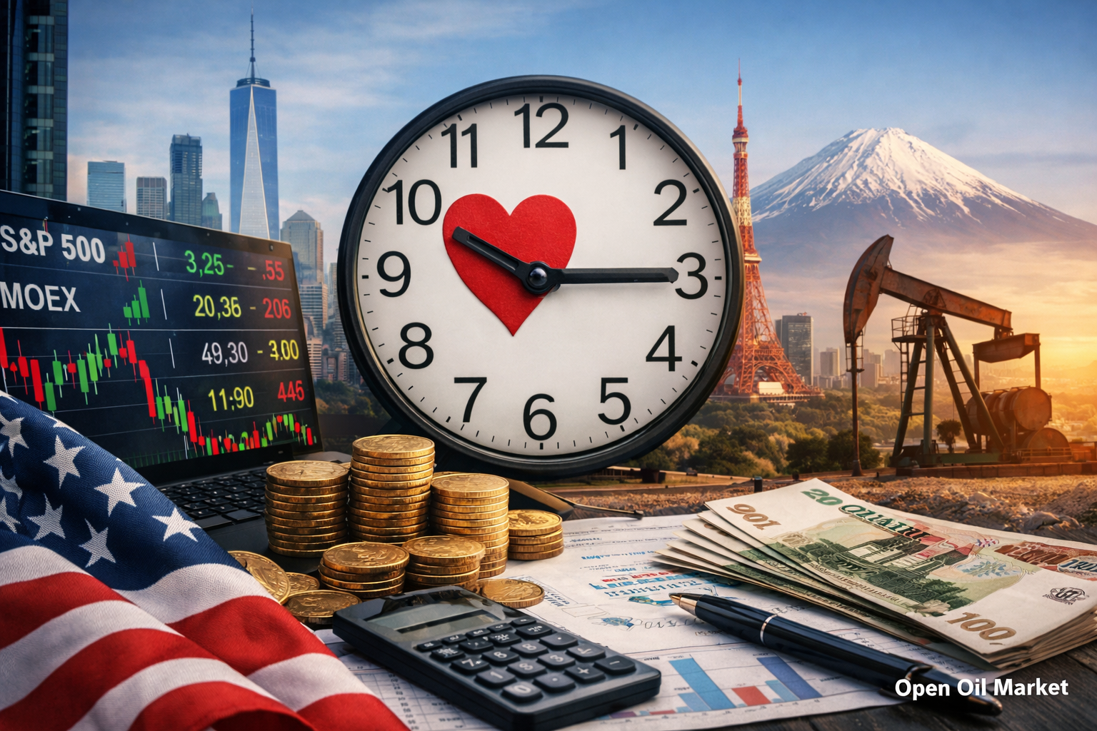 Wirtschaftliche Ereignisse und Unternehmensberichte — Samstag, 14. Februar 2026 Globale Märkte, S&P 500, Euro Stoxx 50, Nikkei 225, MOEX